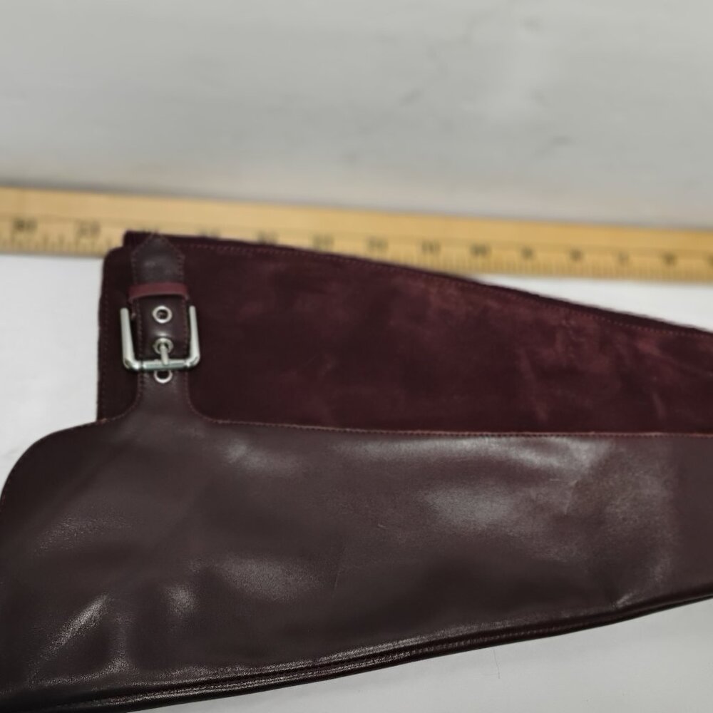 NWT Marc Fisher Womens 5M Suede Riding Boots Size 5M WIDE CALF Burgundy Zip - Picture 12 of 15